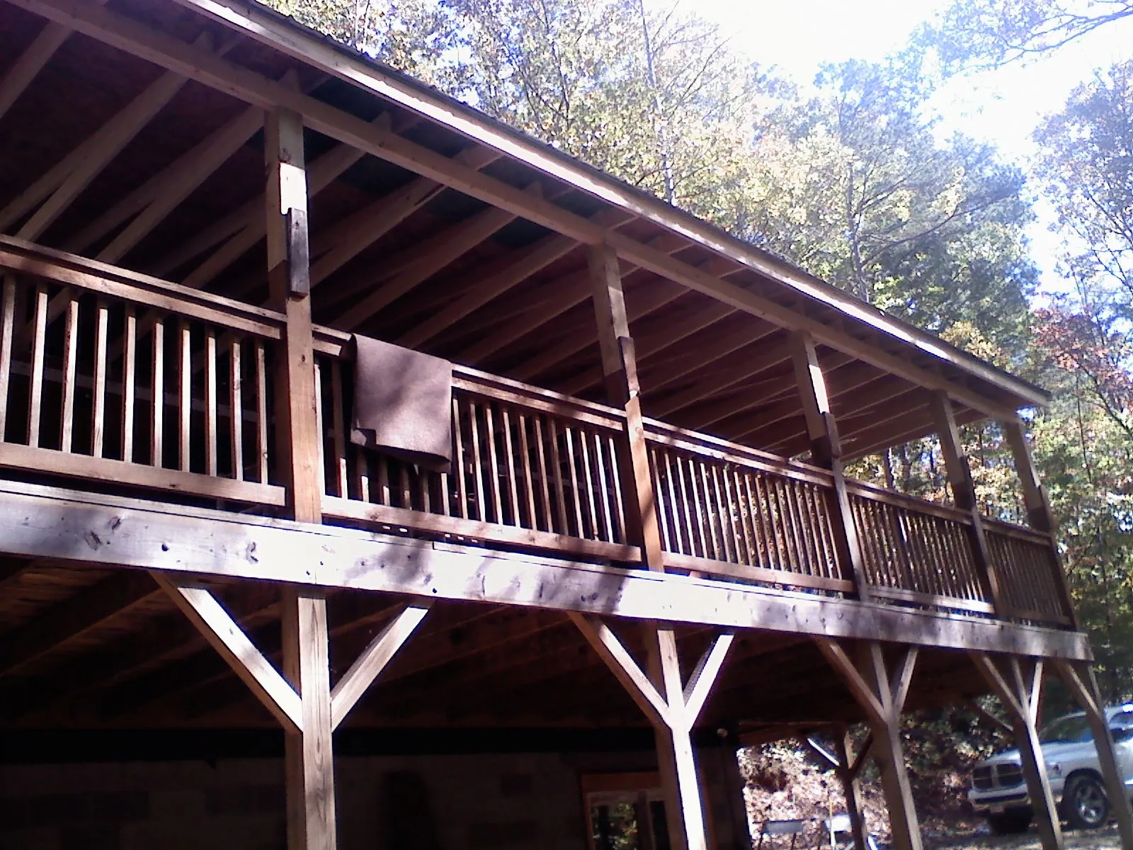 Timber framing under a new elevated porch and deck — Roof Leak Repair in Old Hickory by Roofing Brothers